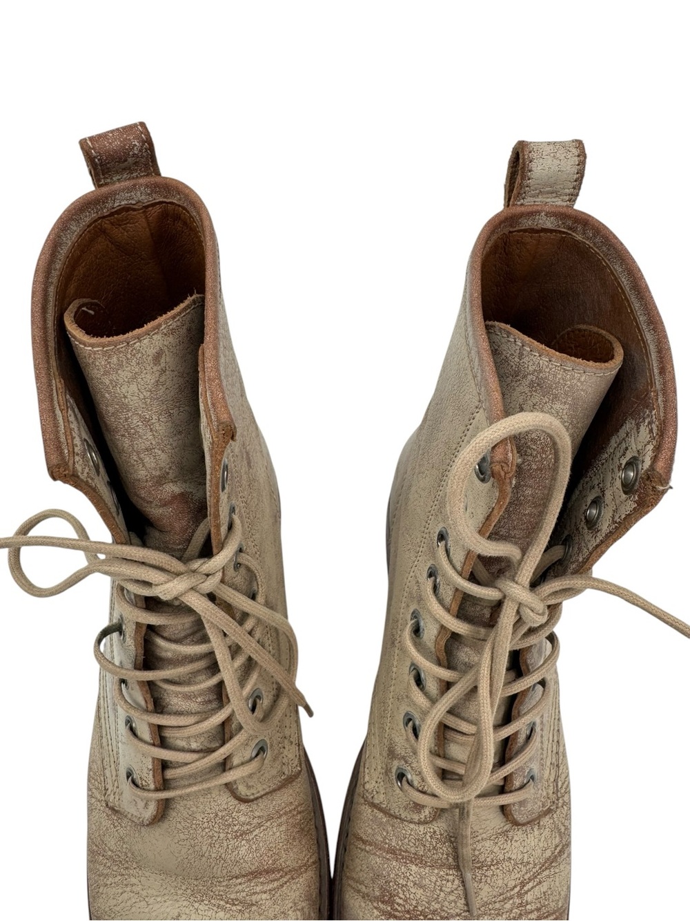FRYE Veronica Flex Combat Lace-Up Leather Women Boots Rustic Tan 8.5B - Picture 4 of 8